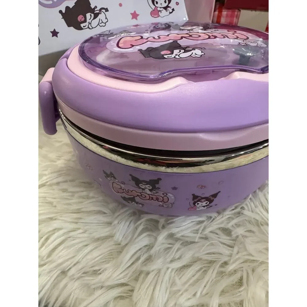 Sanrio Kuromi lunch box keep food hot stainless steel spoon interesting